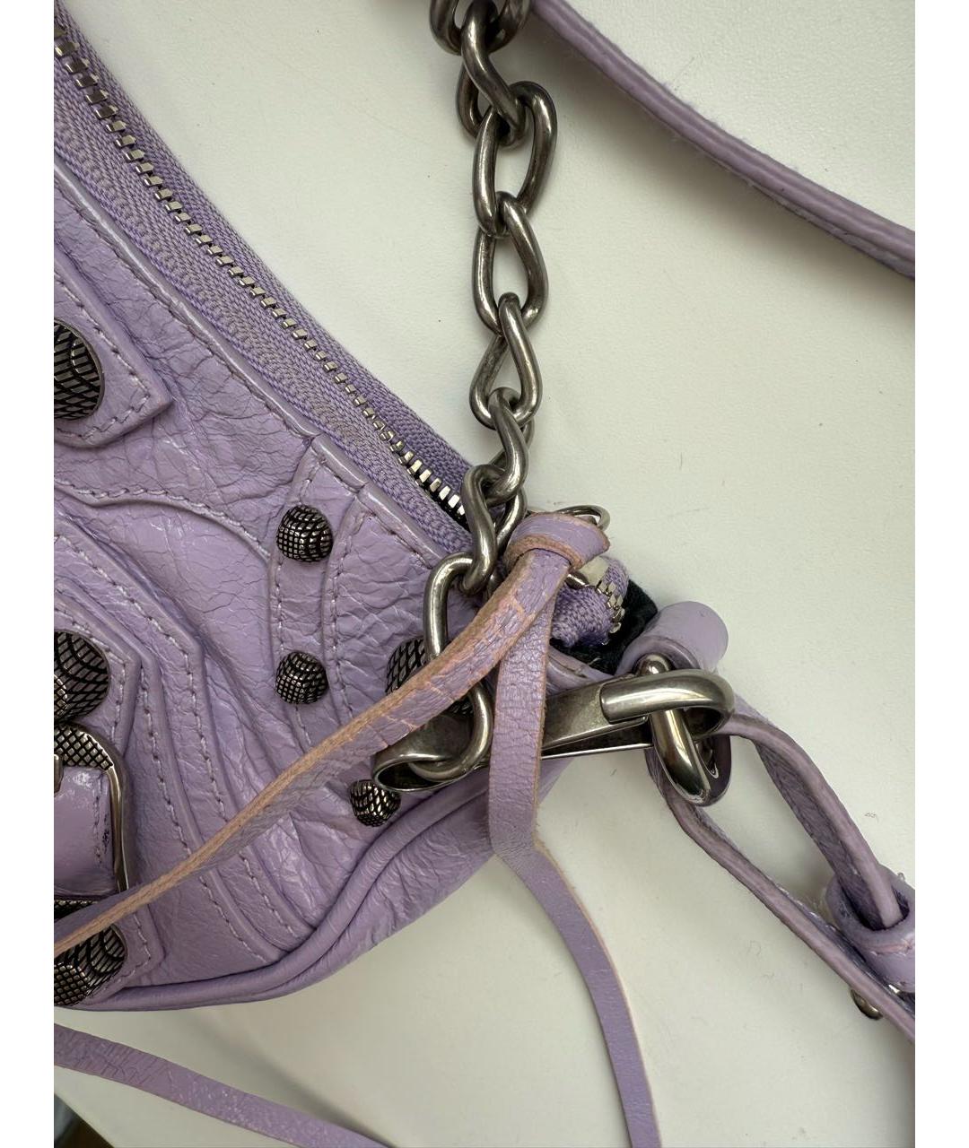 BALENCIAGA Фиолетовая кожаная сумка с короткими ручками, фото 6