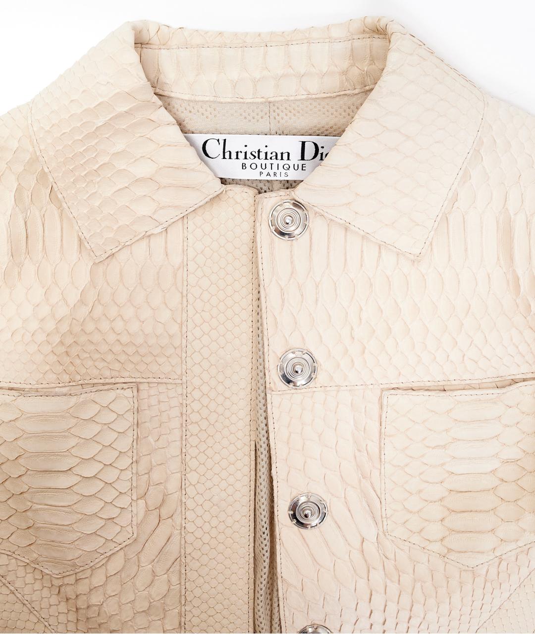 CHRISTIAN DIOR Бежевая куртка из экзотической кожи, фото 4