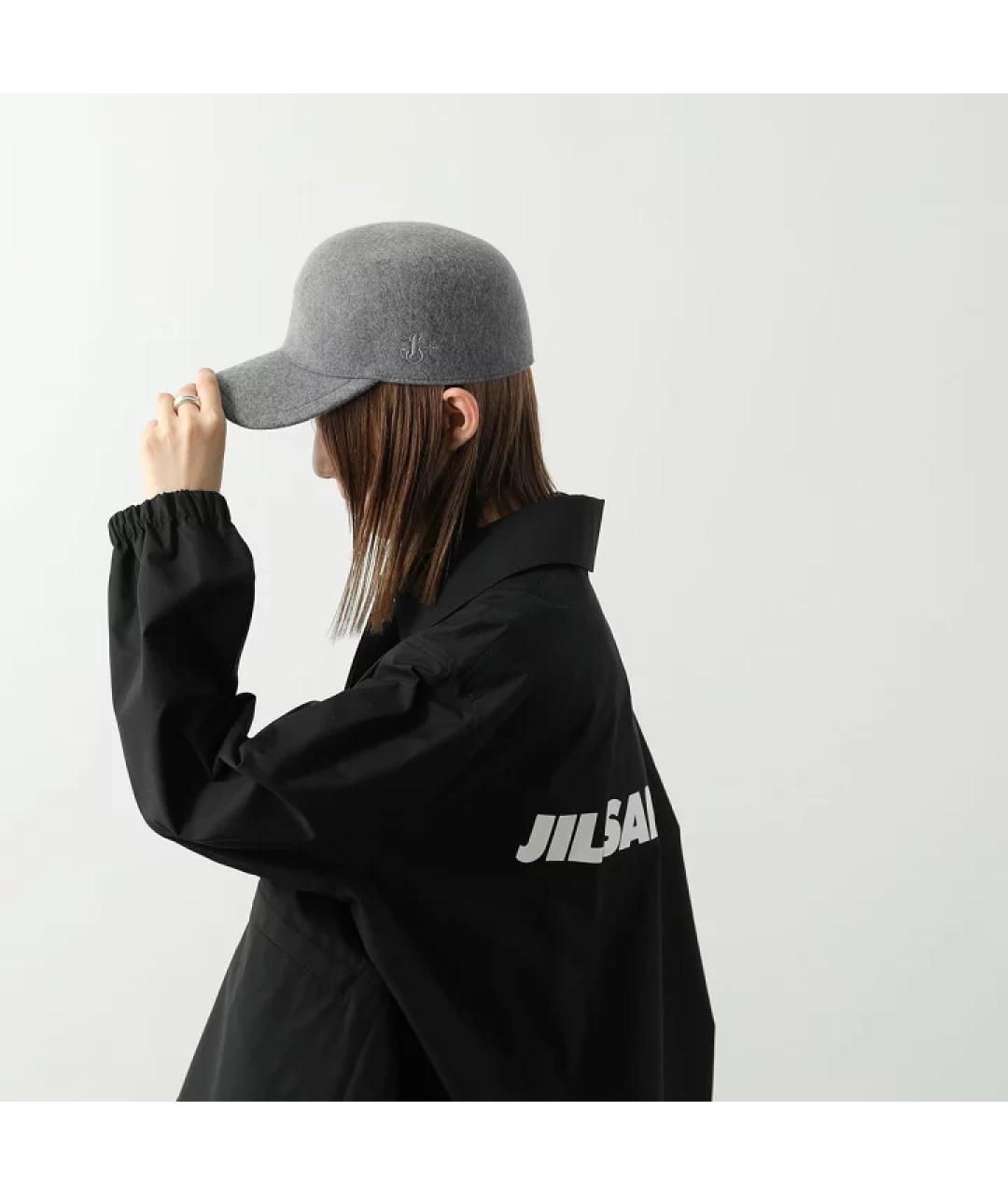 JIL SANDER Серая кепка, фото 3