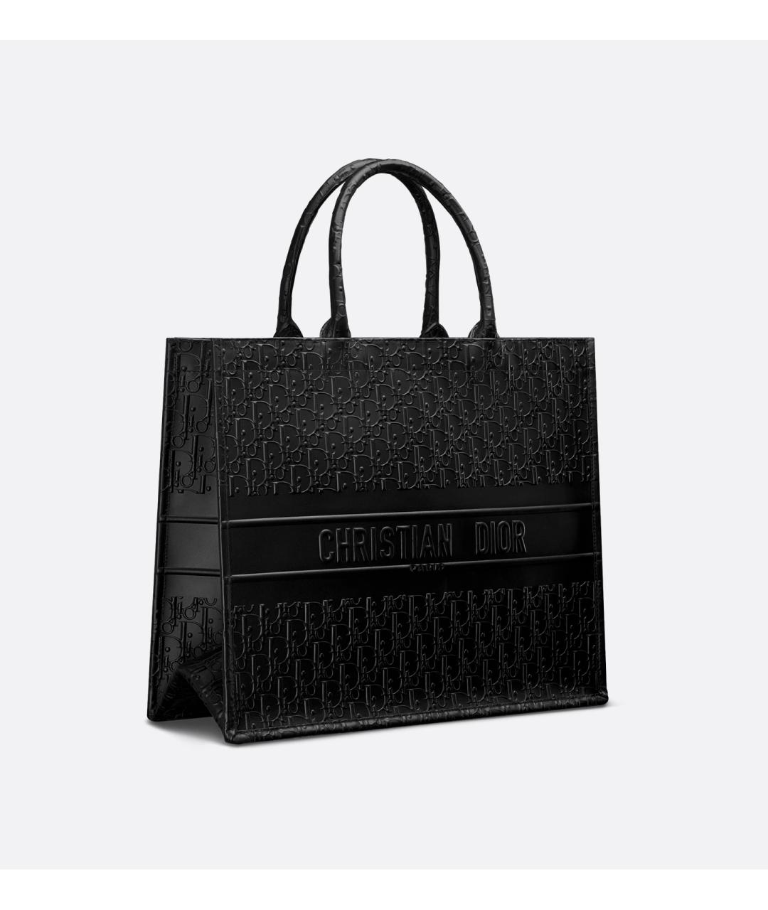 CHRISTIAN DIOR Черная кожаная сумка тоут, фото 4