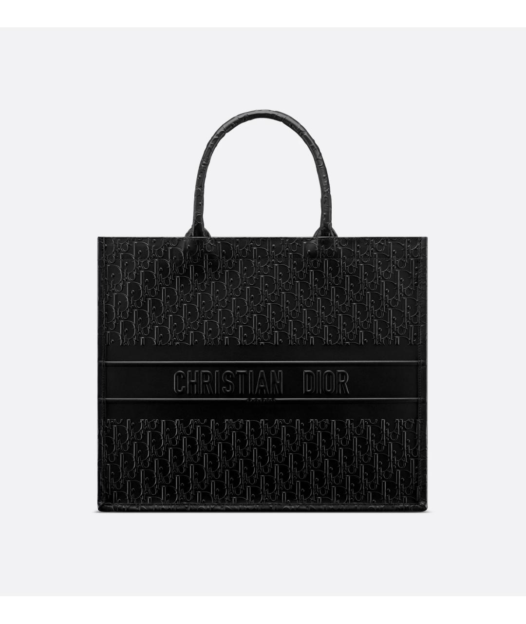 CHRISTIAN DIOR Черная кожаная сумка тоут, фото 5