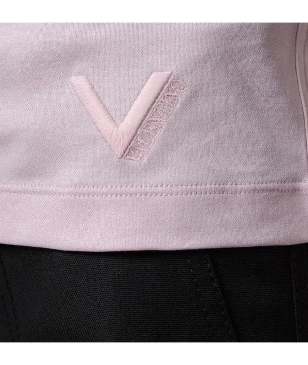 VALENTINO Розовая хлопковая футболка, фото 4