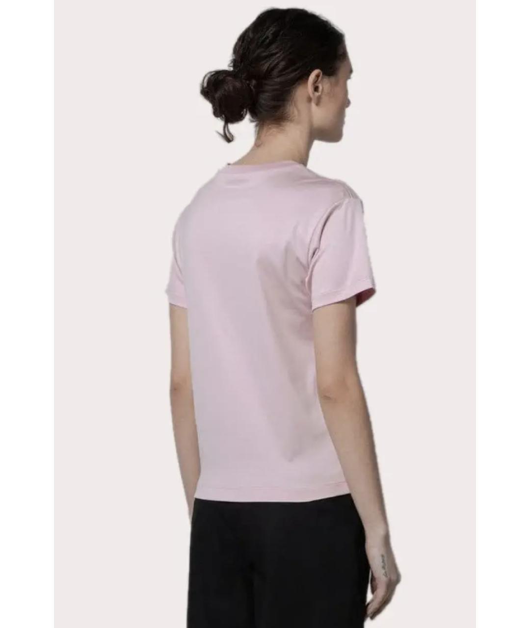 VALENTINO Розовая хлопковая футболка, фото 3
