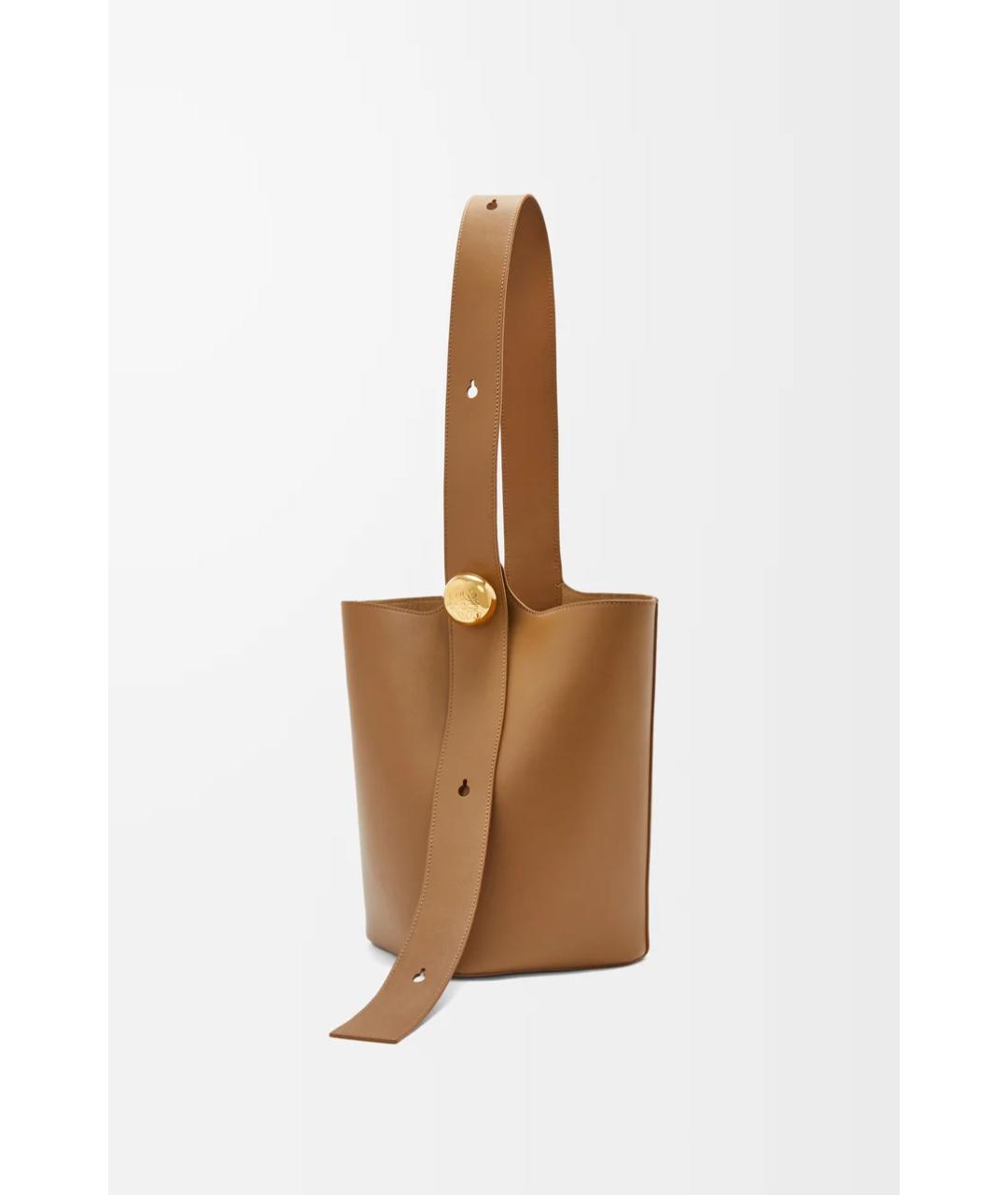 LOEWE Коричневая кожаная сумка тоут, фото 6