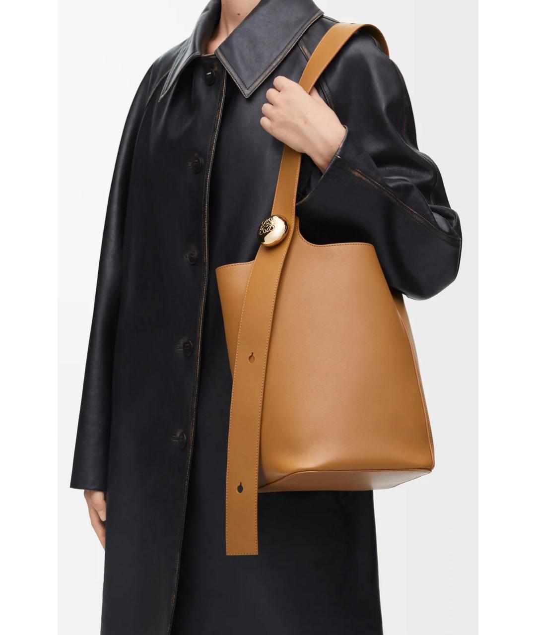 LOEWE Коричневая кожаная сумка тоут, фото 2