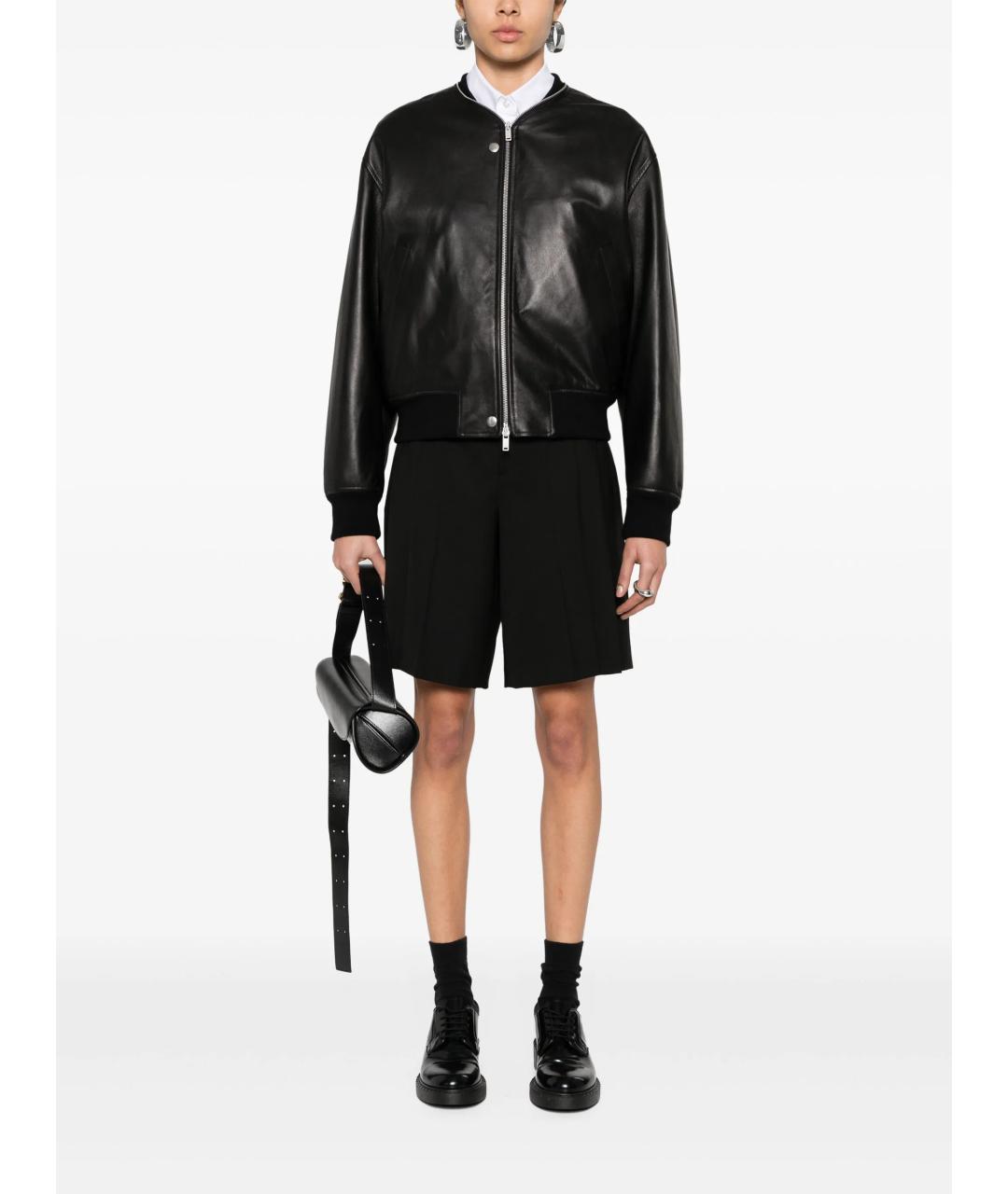 JIL SANDER Черная кожаная куртка, фото 2