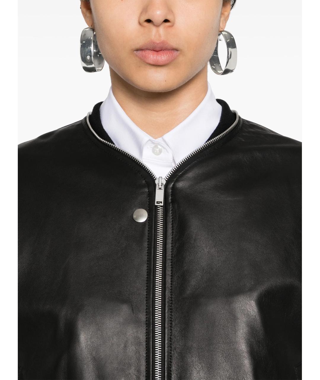 JIL SANDER Черная кожаная куртка, фото 5