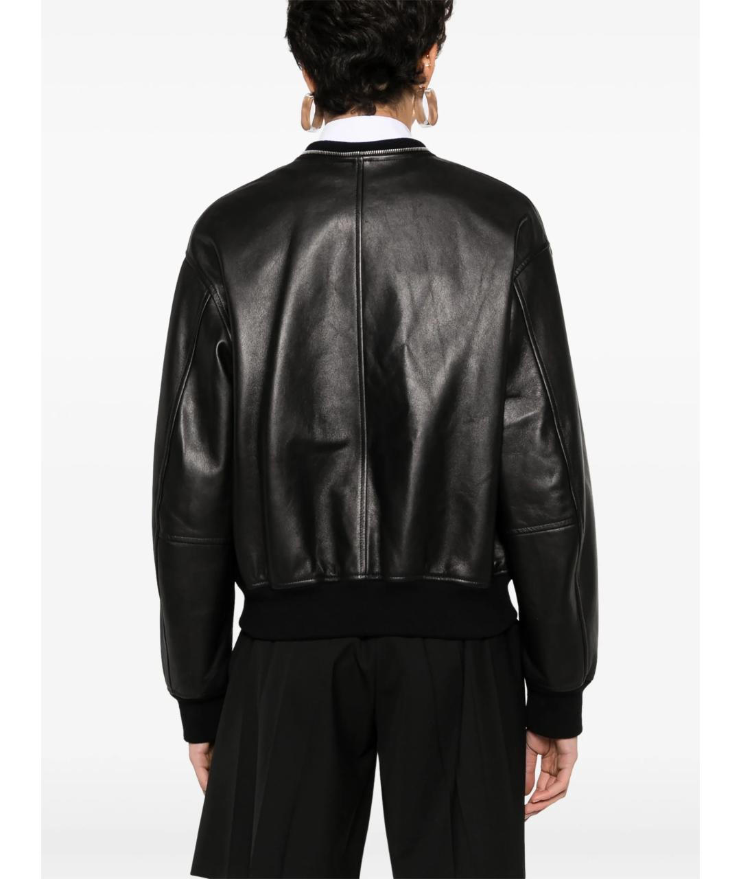 JIL SANDER Черная кожаная куртка, фото 4