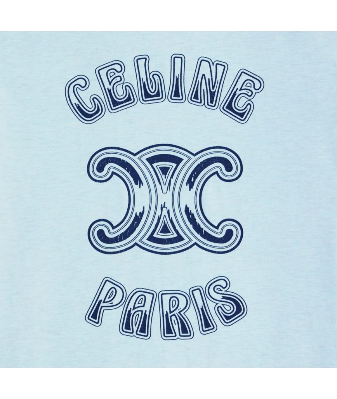 CELINE Синяя футболка, фото 2