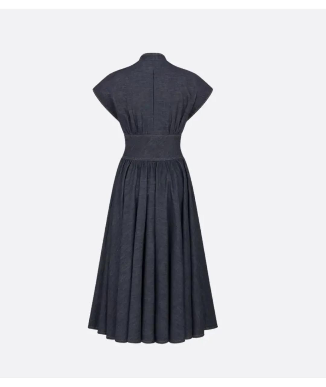 CHRISTIAN DIOR Синее хлопковое повседневное платье, фото 2