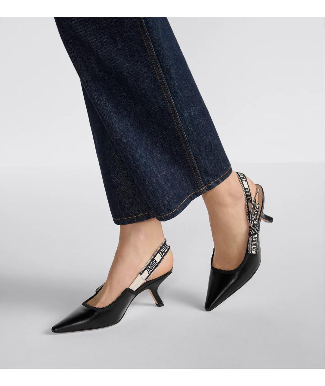 CHRISTIAN DIOR Черные лодочки на низком каблуке, фото 4