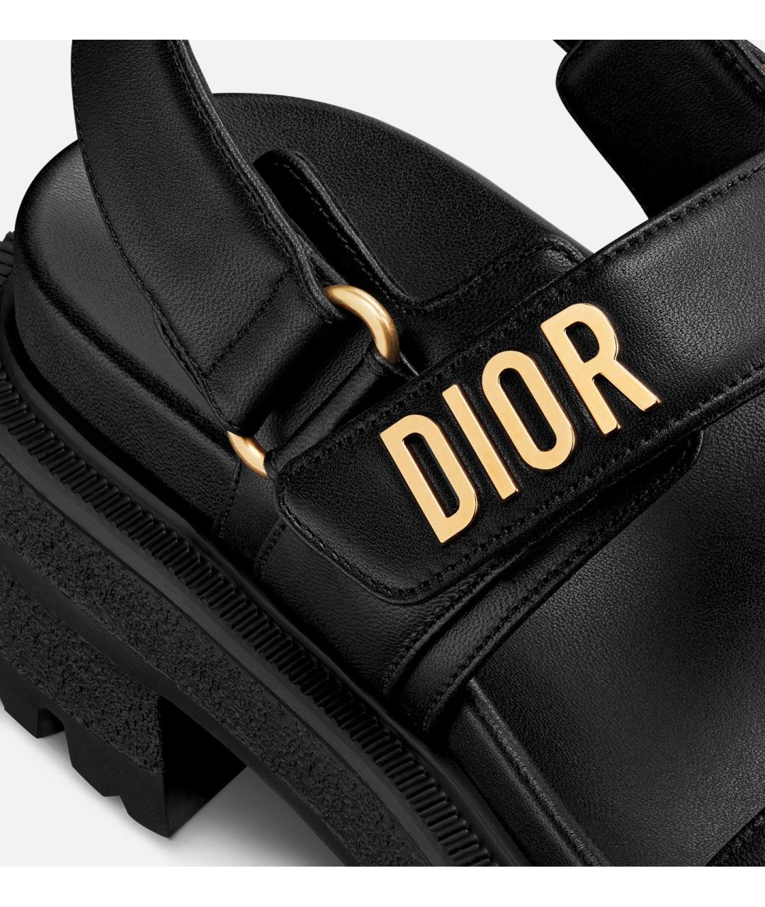 CHRISTIAN DIOR Черные кожаные сандалии, фото 7