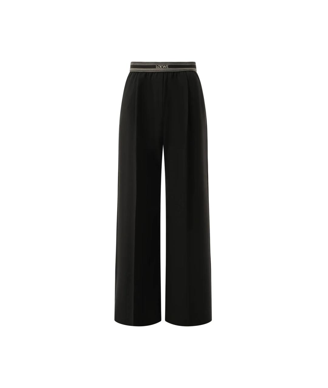LOEWE Черные шерстяные прямые брюки, фото 4