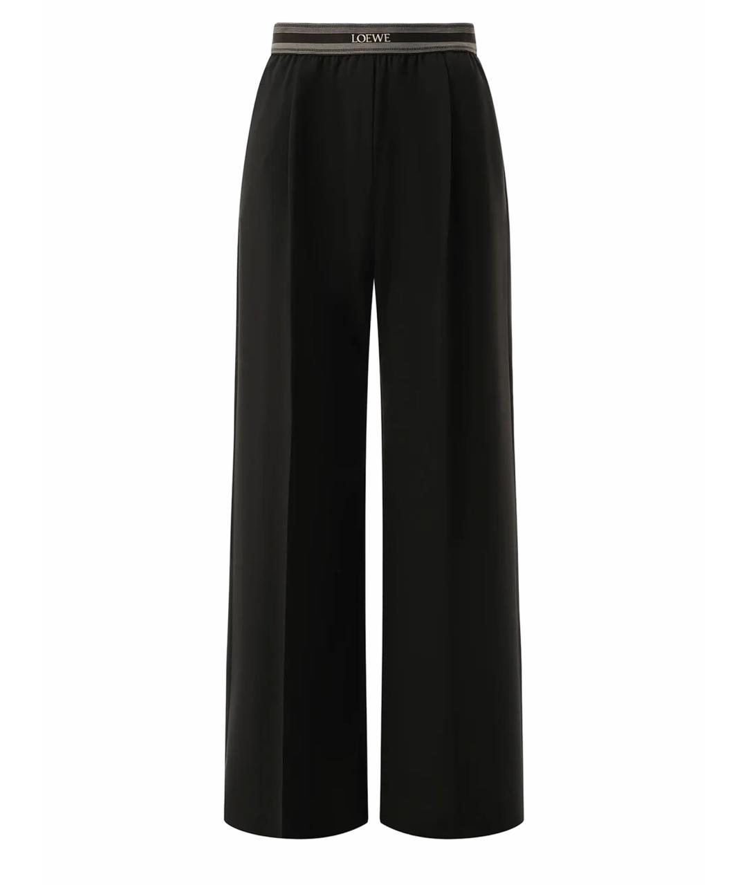 LOEWE Черные шерстяные прямые брюки, фото 1