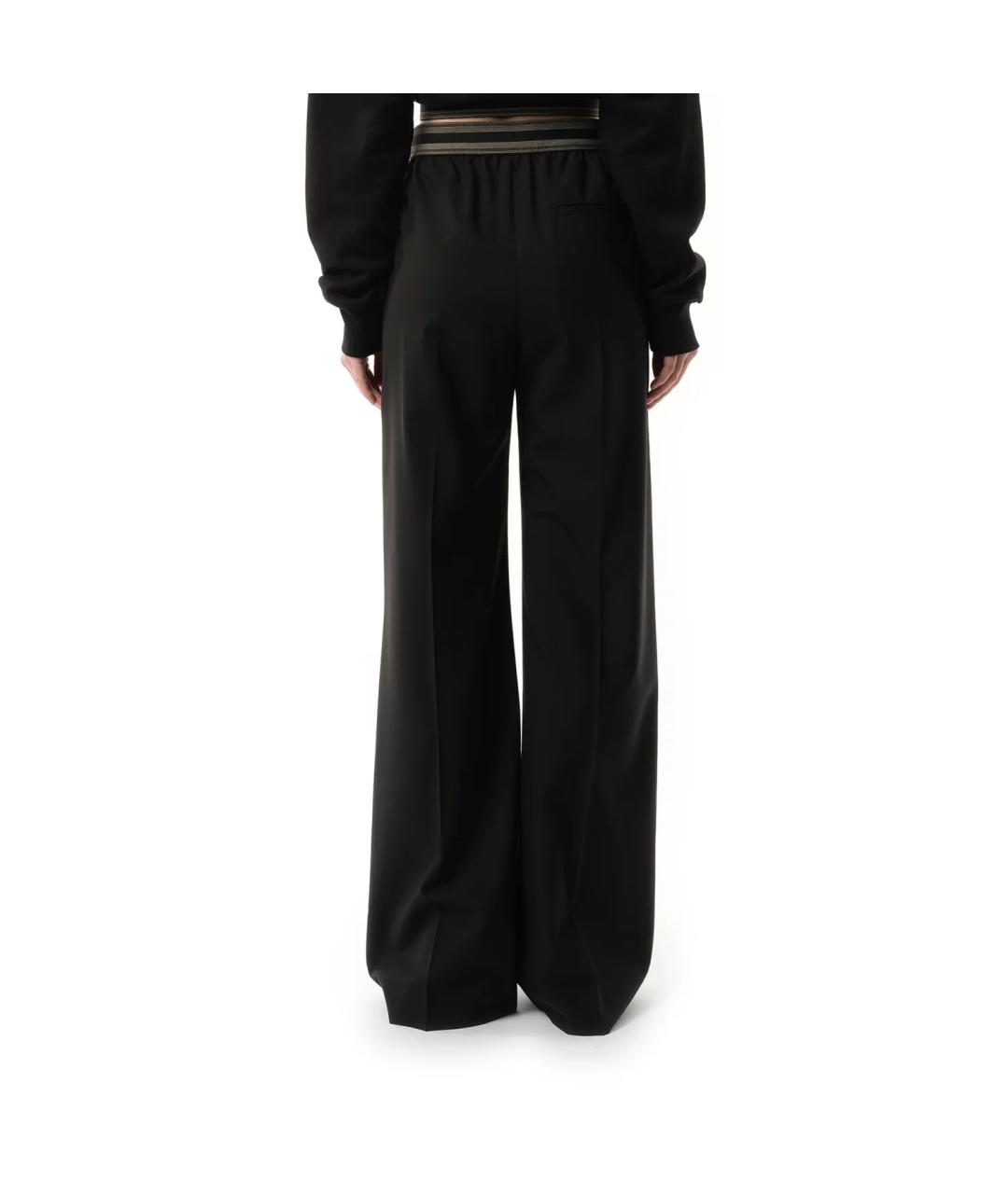 LOEWE Черные шерстяные прямые брюки, фото 3