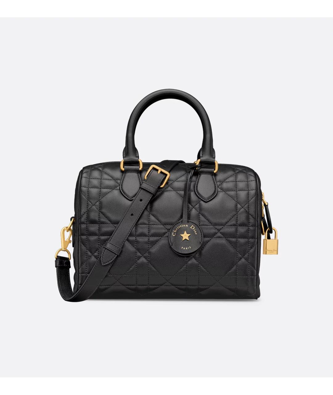 CHRISTIAN DIOR Черная кожаная сумка с короткими ручками, фото 6