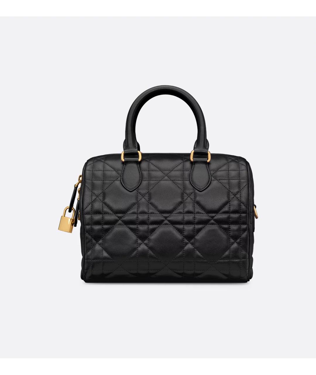 CHRISTIAN DIOR Черная кожаная сумка с короткими ручками, фото 2