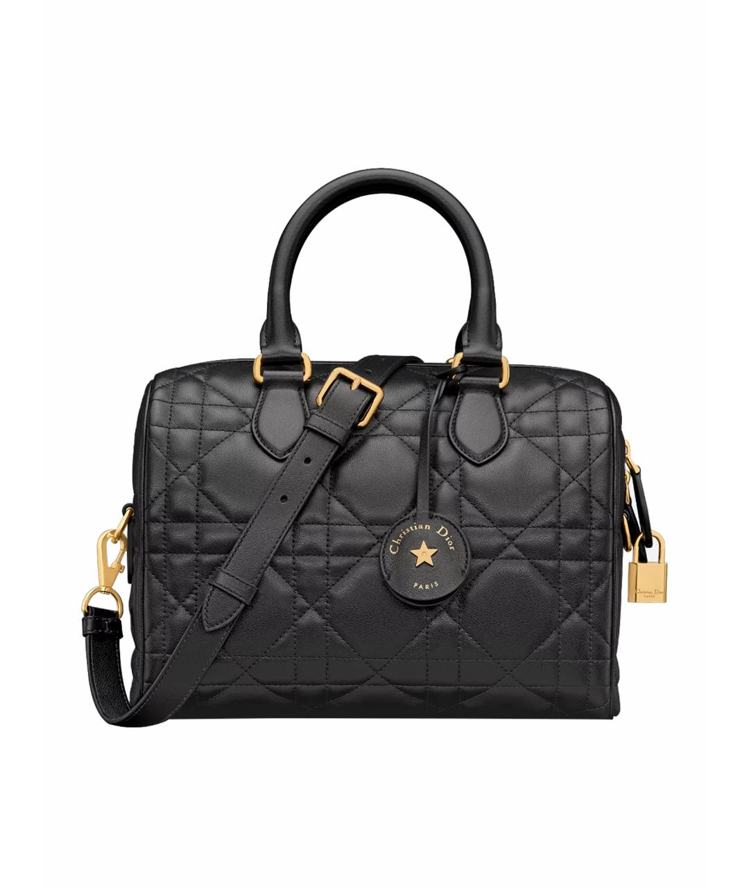 CHRISTIAN DIOR Черная кожаная сумка с короткими ручками, фото 1