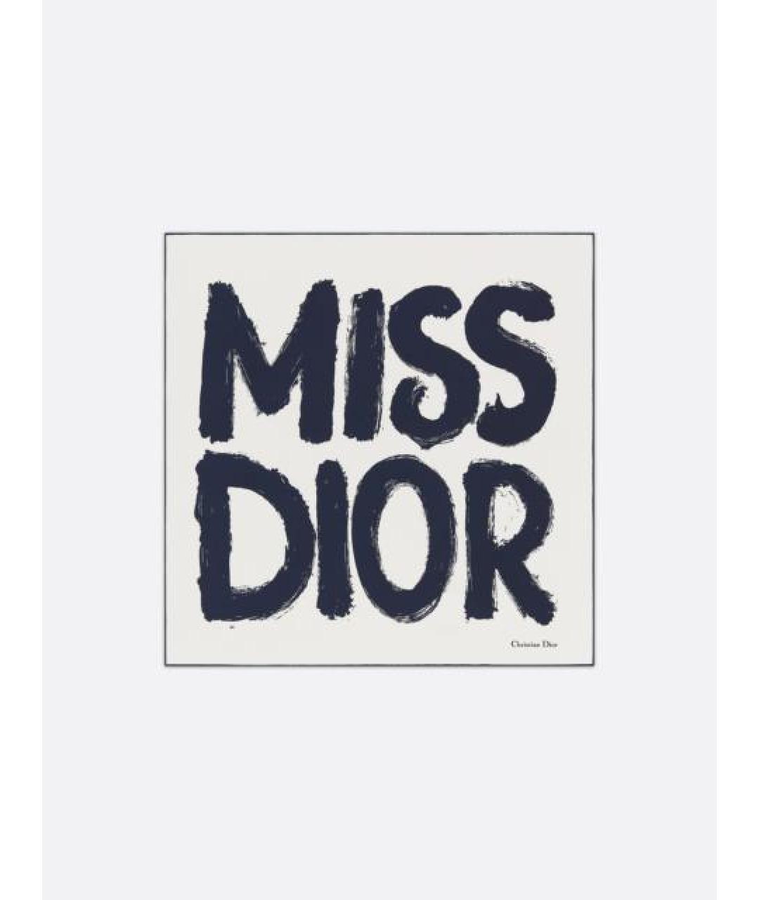 CHRISTIAN DIOR Синий шелковый платок, фото 3