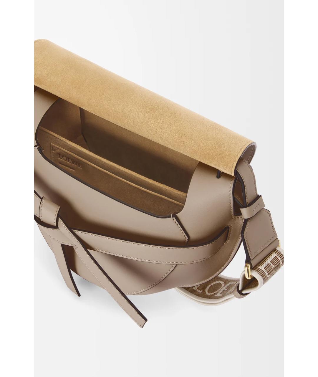 LOEWE Бежевая кожаная сумка через плечо, фото 7