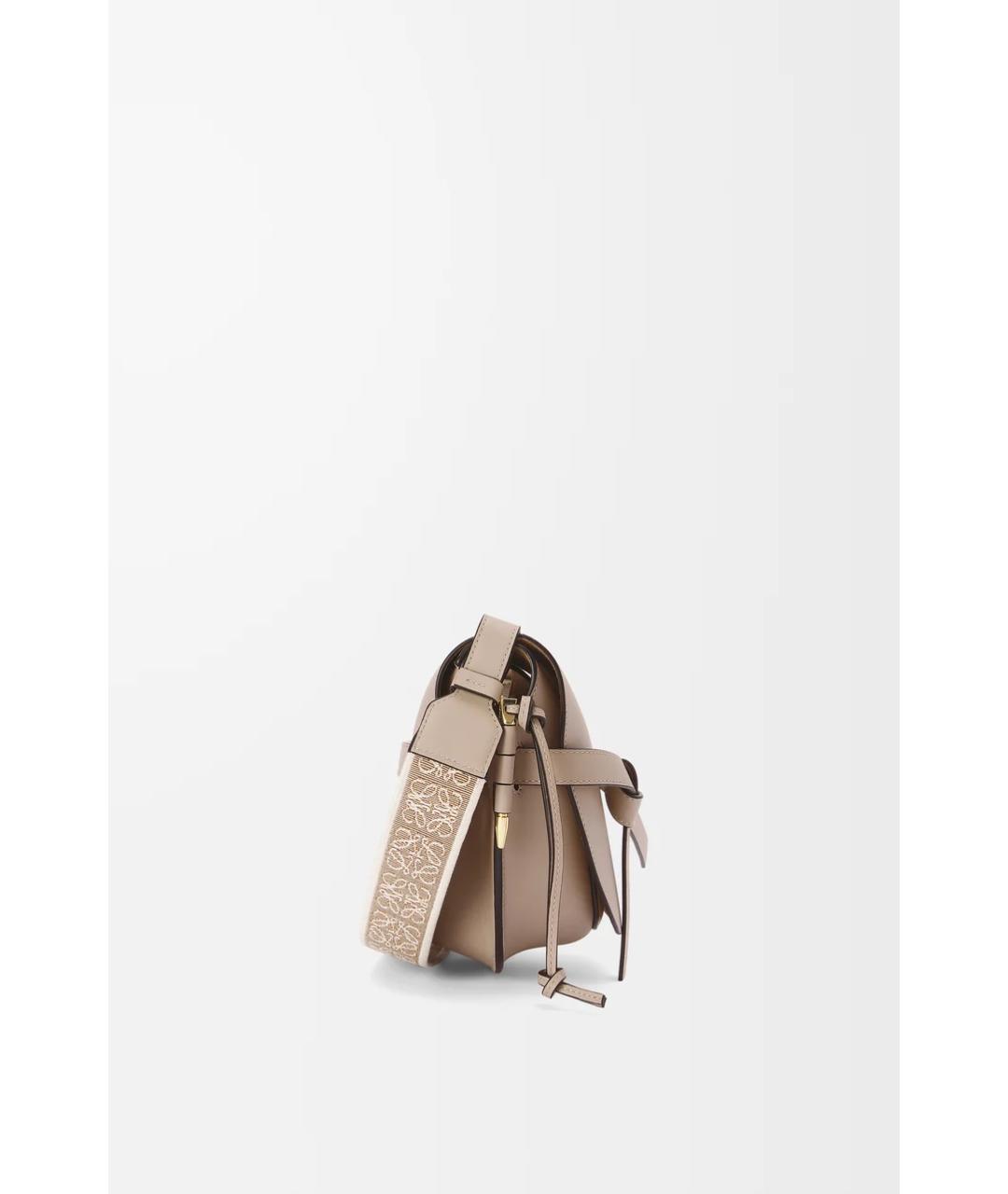 LOEWE Бежевая кожаная сумка через плечо, фото 5