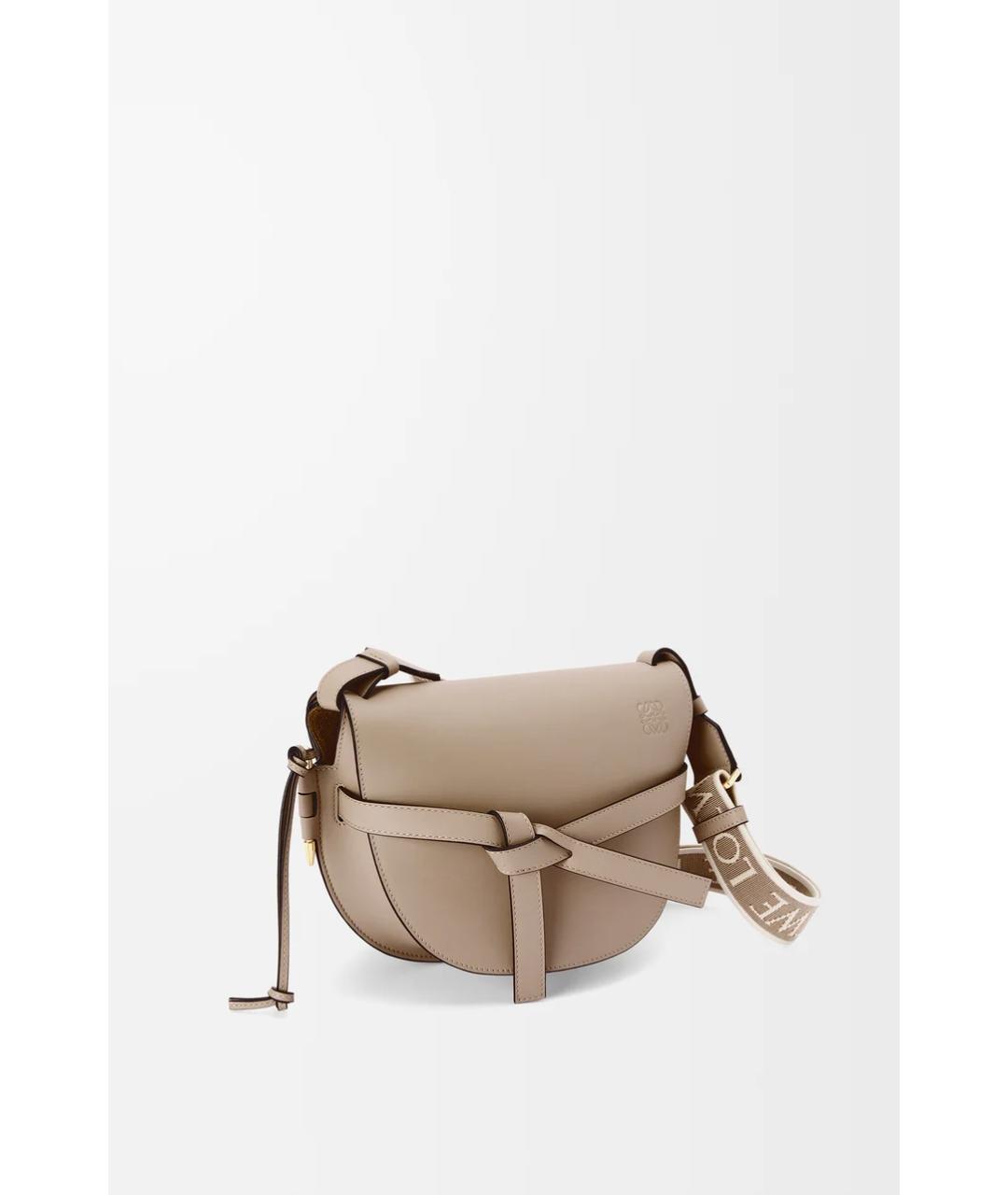 LOEWE Бежевая кожаная сумка через плечо, фото 4