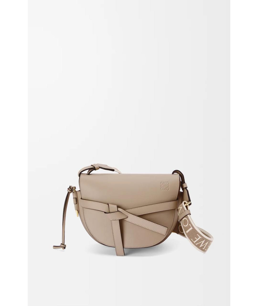 LOEWE Бежевая кожаная сумка через плечо, фото 8