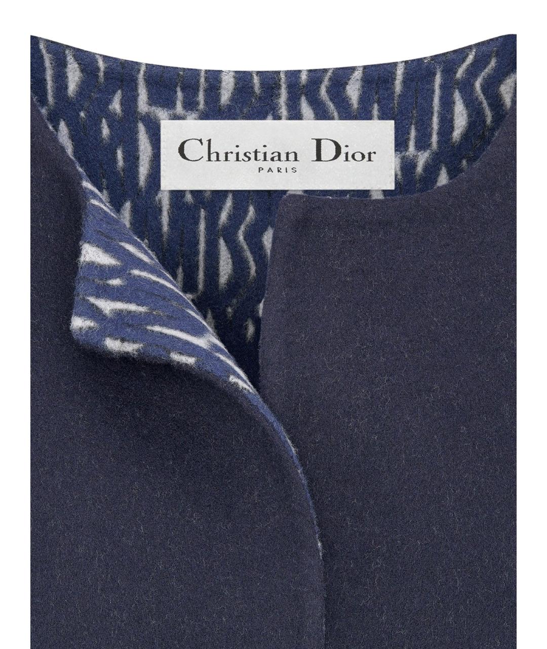 CHRISTIAN DIOR Синее шерстяное пальто, фото 6