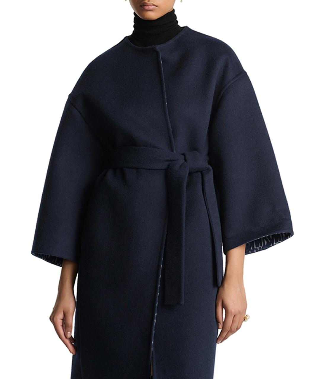 CHRISTIAN DIOR Синее шерстяное пальто, фото 3