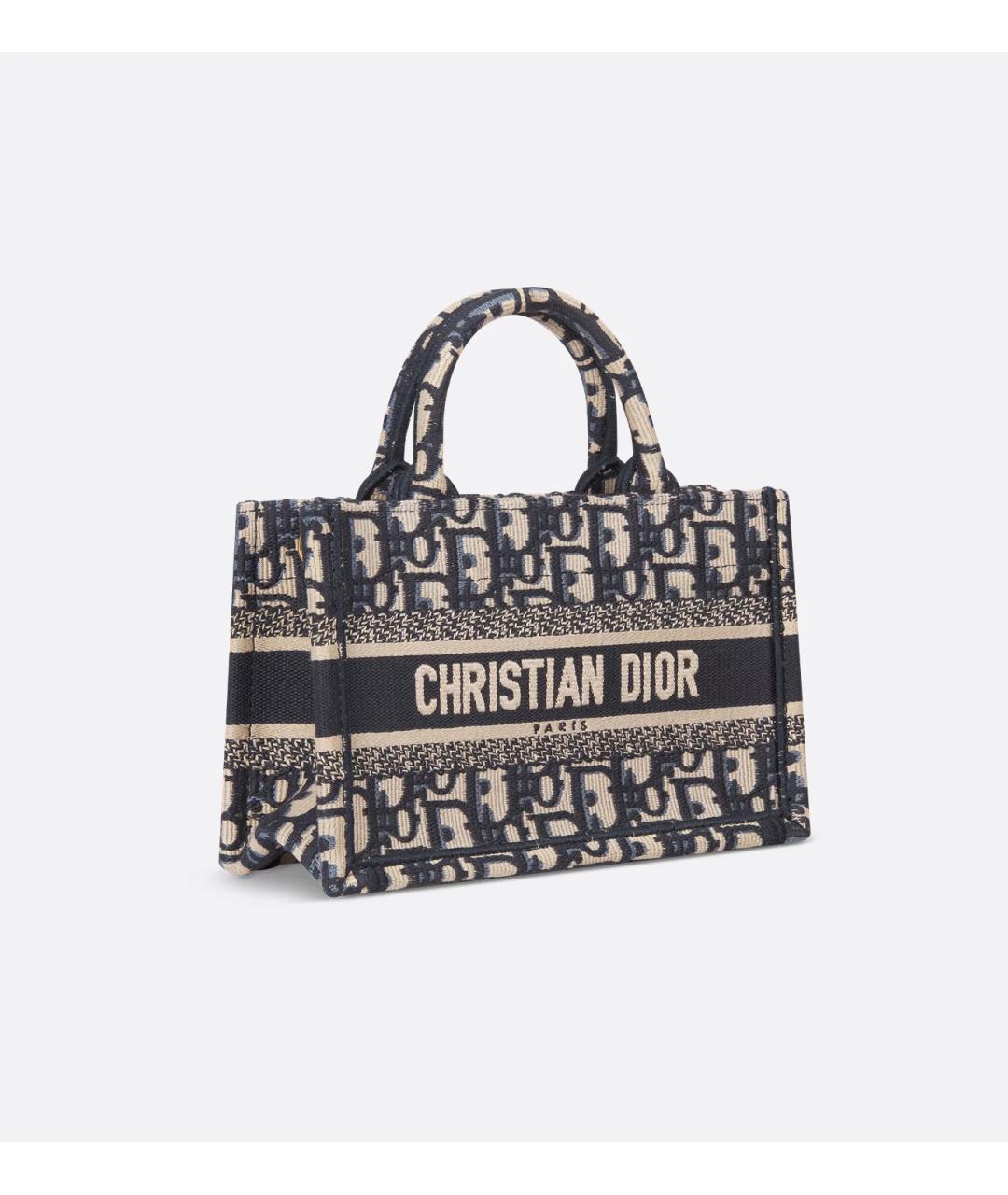 CHRISTIAN DIOR Синяя хлопковая сумка с короткими ручками, фото 3