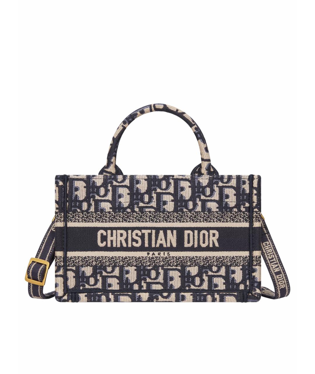 CHRISTIAN DIOR Синяя хлопковая сумка с короткими ручками, фото 1