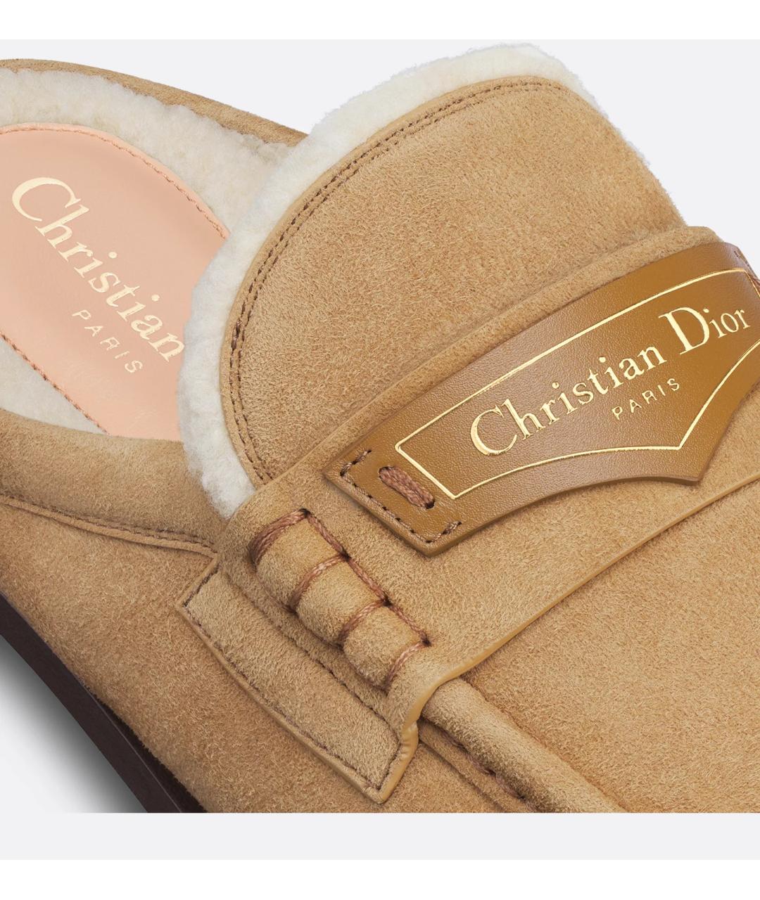 CHRISTIAN DIOR Коричневые кожаные сабо, фото 4
