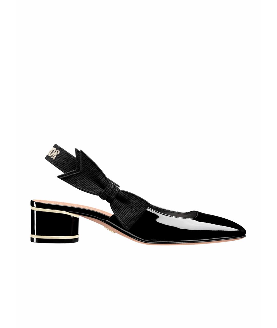 CHRISTIAN DIOR Черные туфли из лакированной кожи, фото 1