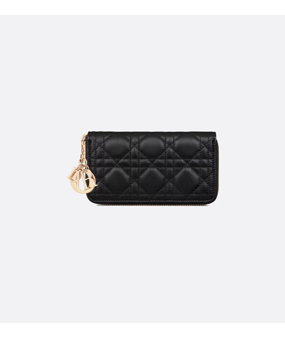 CHRISTIAN DIOR Черный кожаный кошелек, фото 5