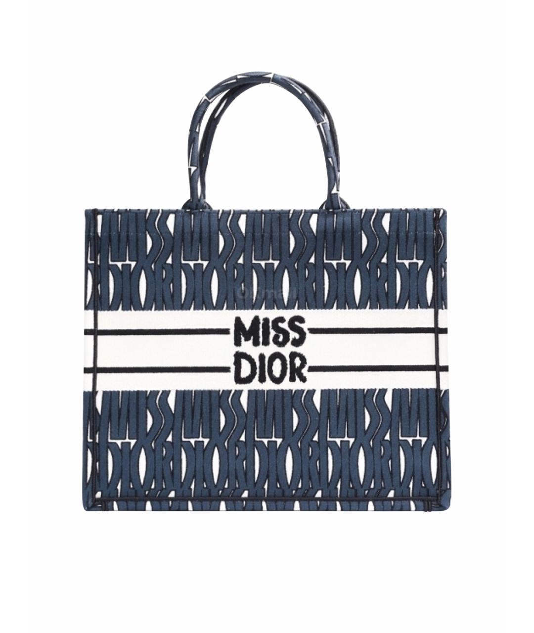 CHRISTIAN DIOR Синяя хлопковая сумка тоут, фото 1