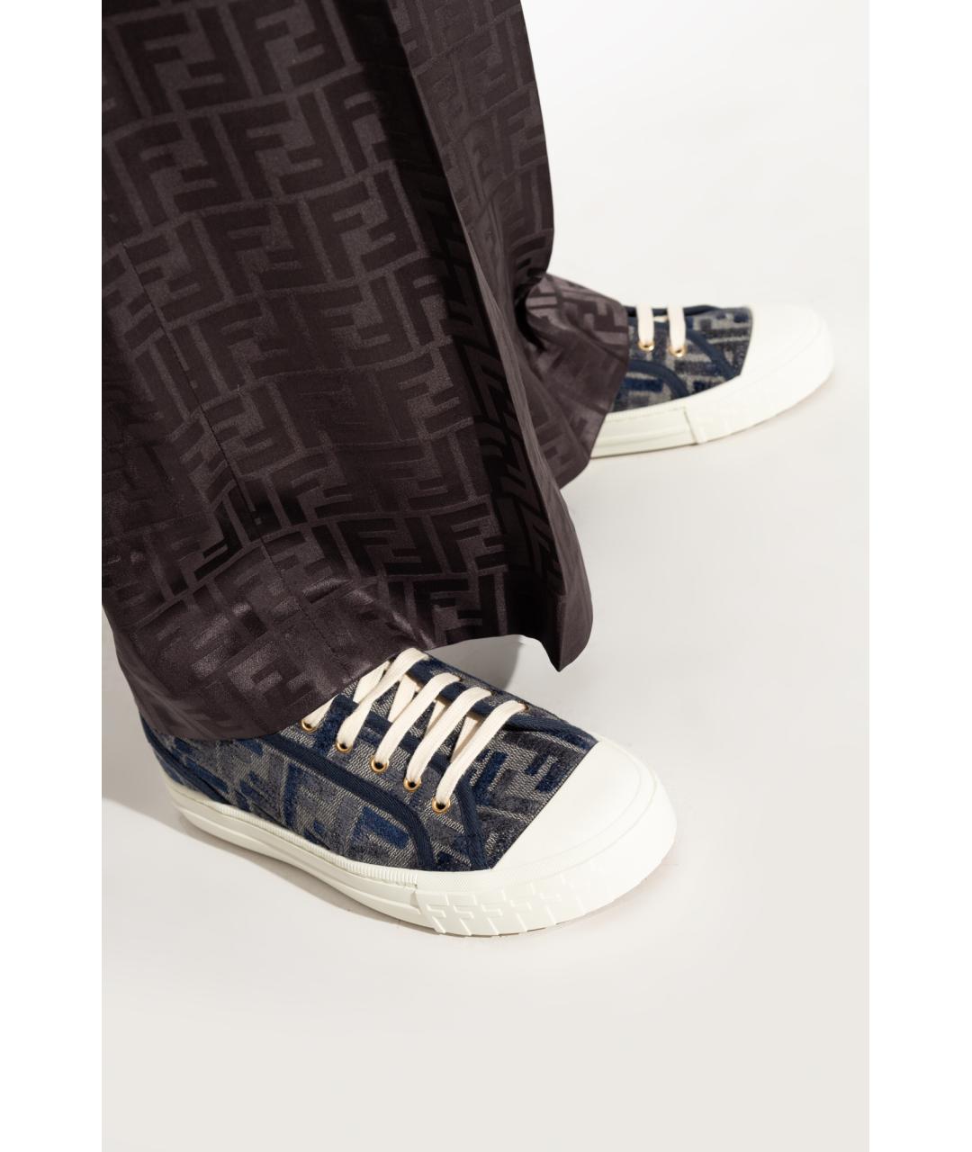 FENDI Синие кеды, фото 3