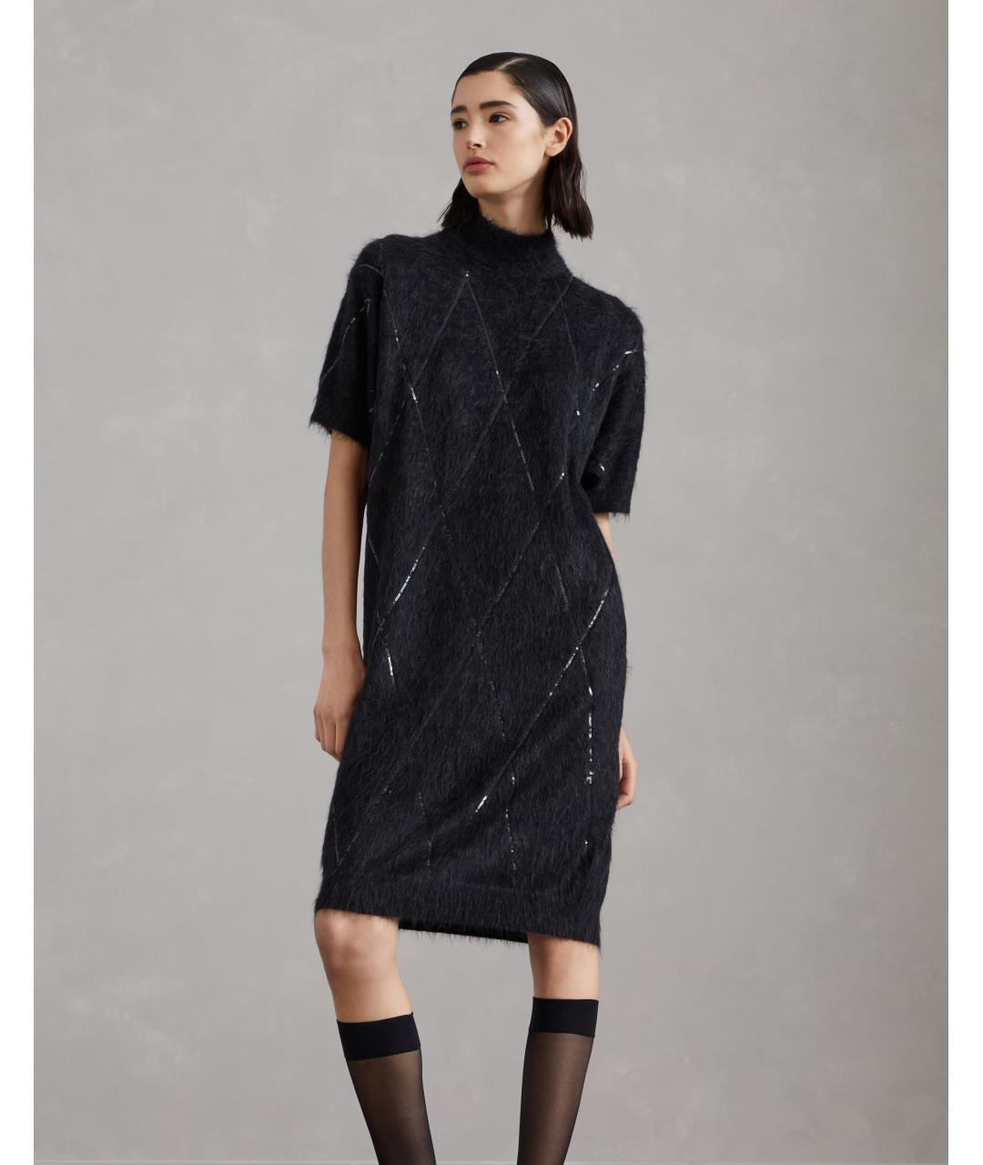 BRUNELLO CUCINELLI Антрацитовое повседневное платье, фото 2