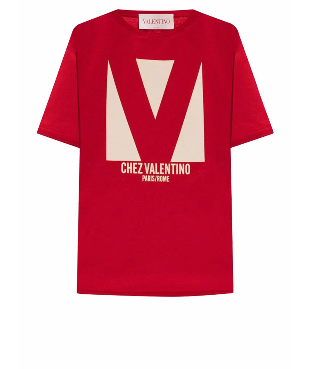 VALENTINO Красная хлопковая футболка, фото 1