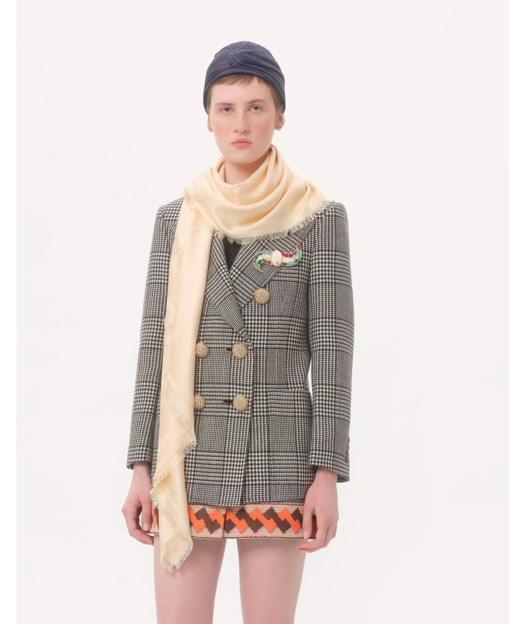 VALENTINO Бежевый шарф, фото 2