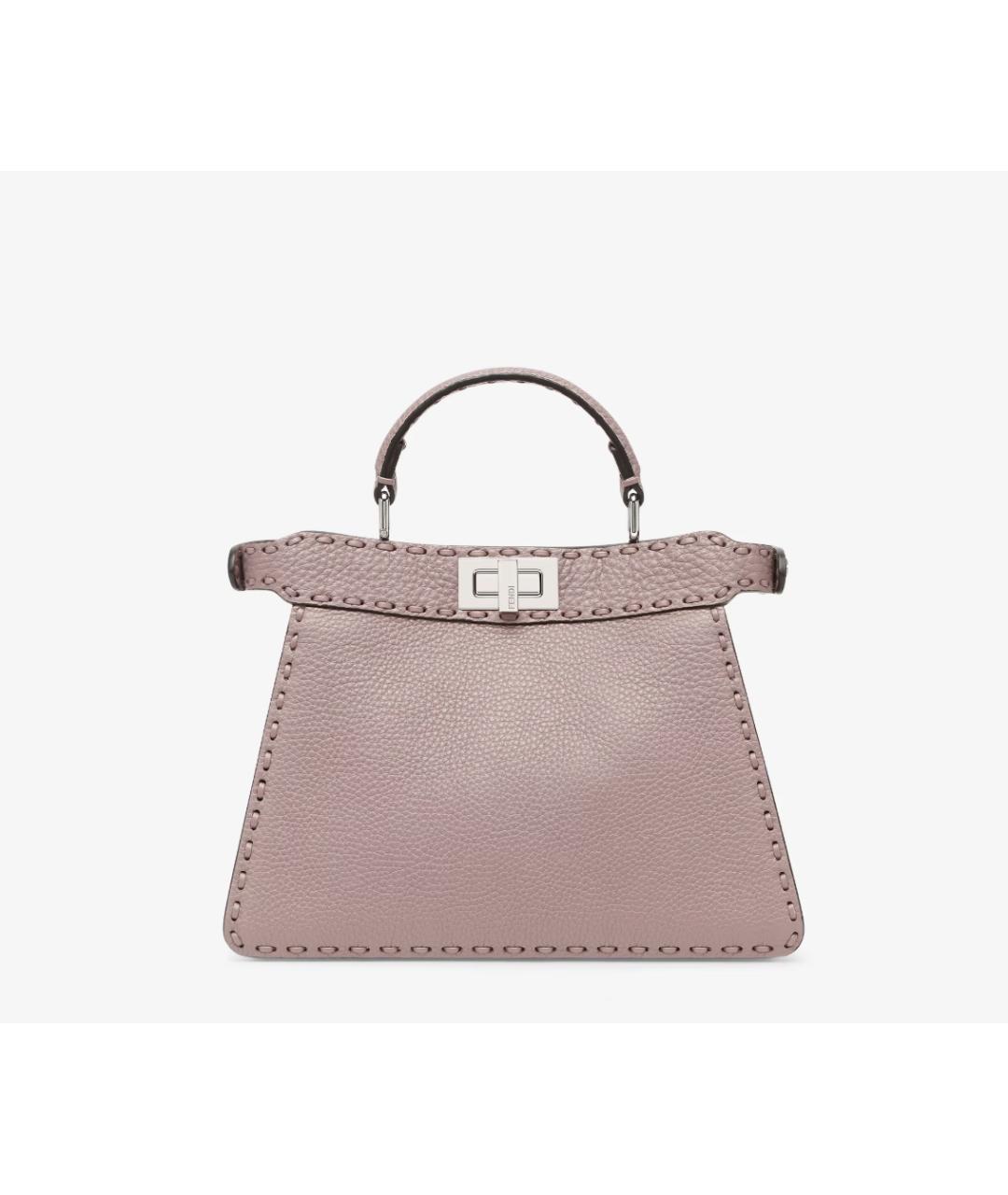 FENDI Розовая кожаная сумка с короткими ручками, фото 3
