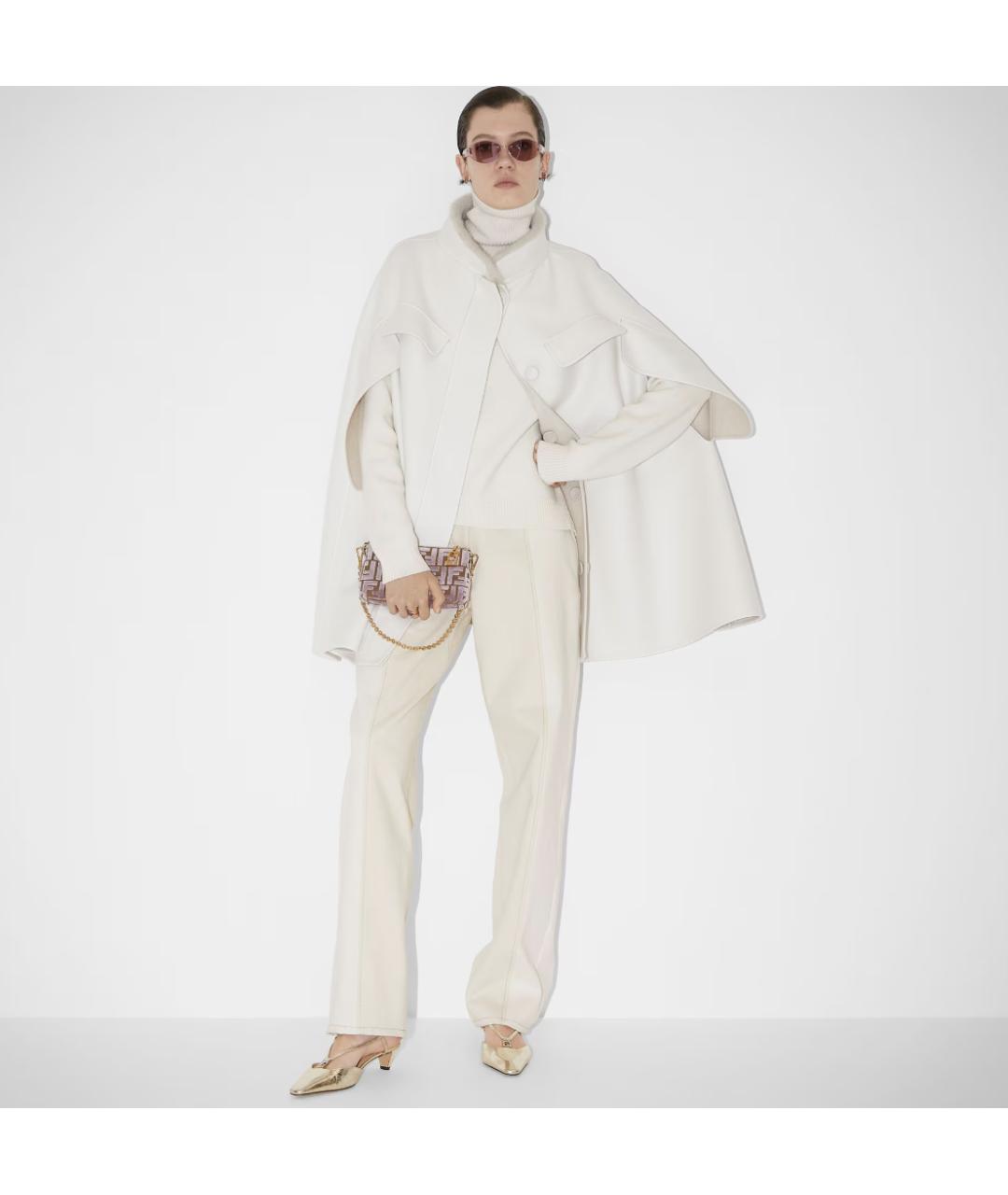 FENDI Белый кашемировый джемпер / свитер, фото 4