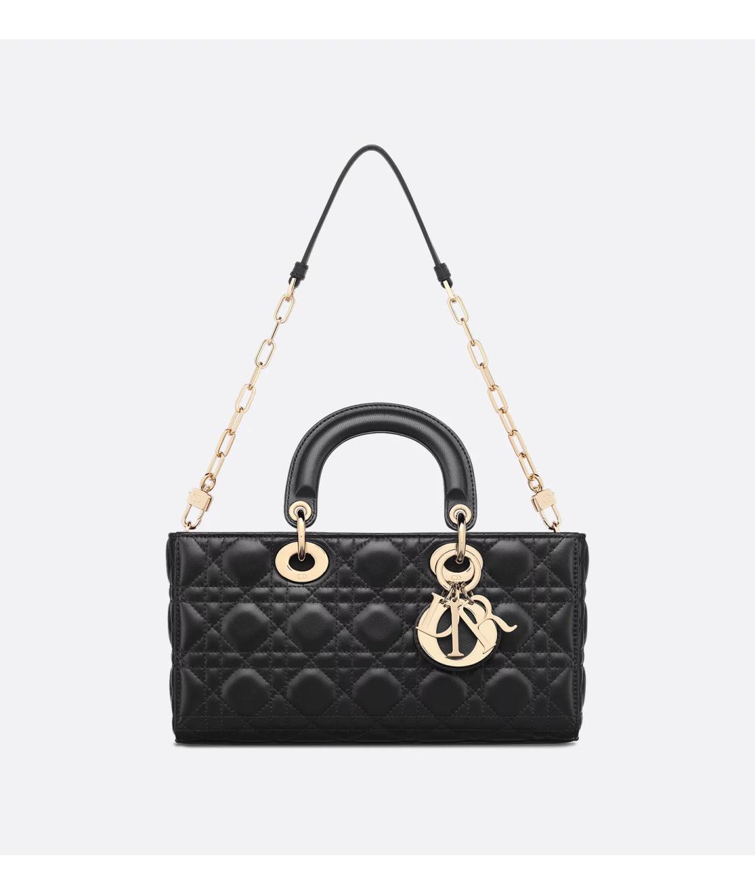 CHRISTIAN DIOR Черная кожаная сумка с короткими ручками, фото 6