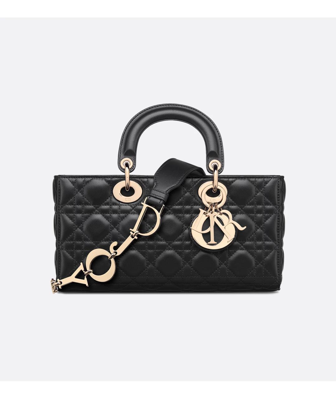 CHRISTIAN DIOR Черная кожаная сумка с короткими ручками, фото 7