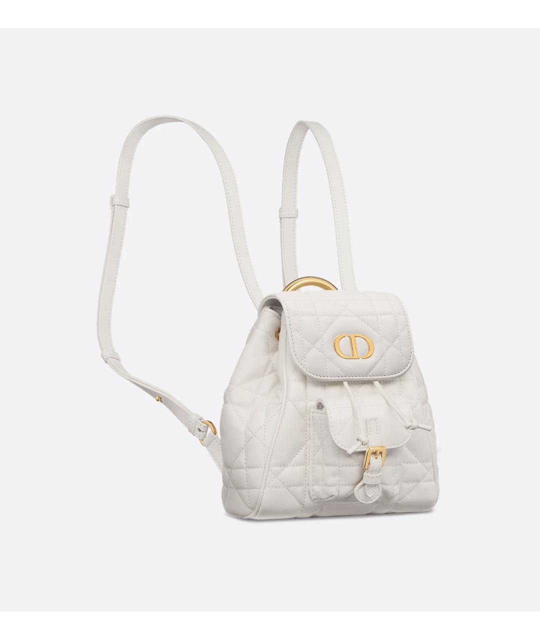 CHRISTIAN DIOR Белый кожаный рюкзак, фото 3