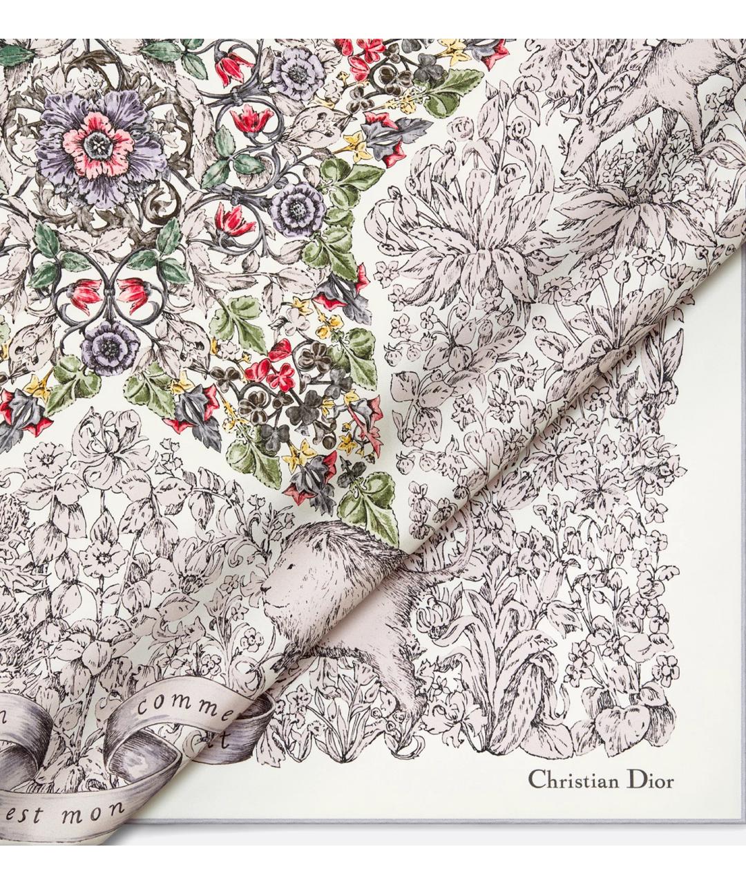 CHRISTIAN DIOR Розовый шелковый платок, фото 4