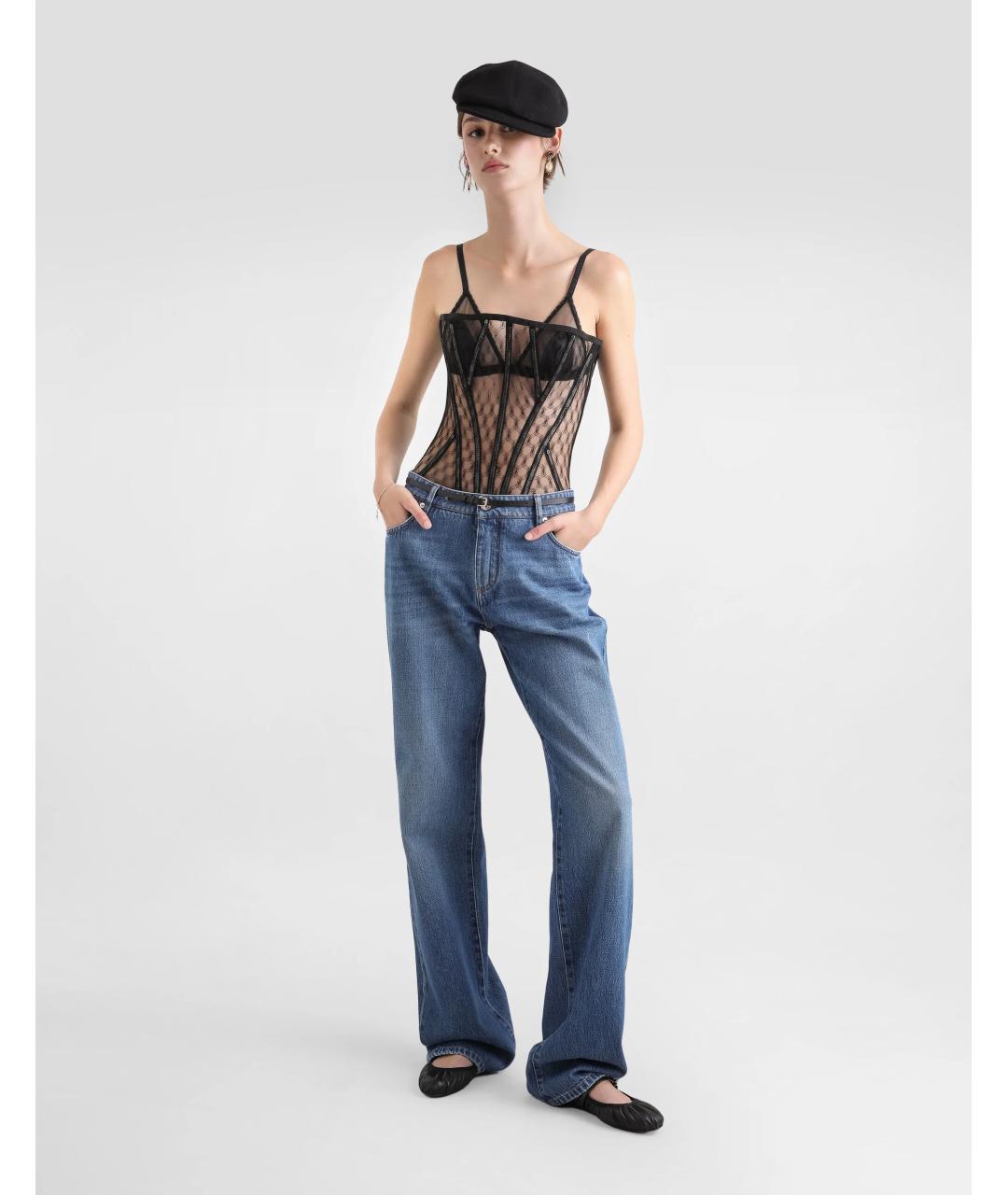 DOLCE&GABBANA Голубые хлопковые прямые джинсы, фото 2