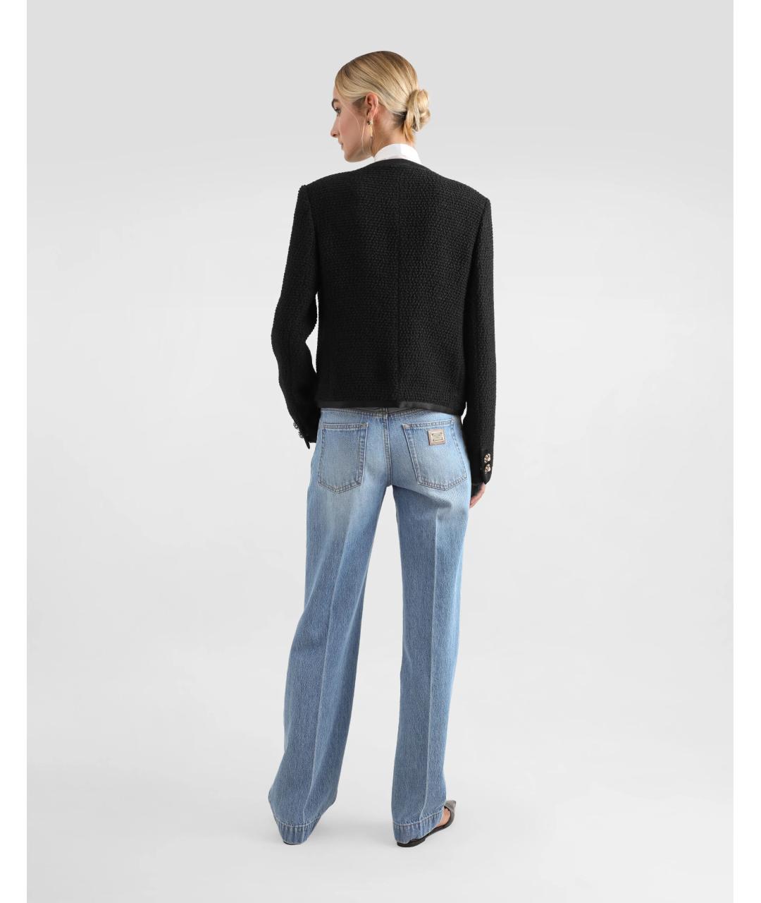 DOLCE&GABBANA Голубые хлопковые прямые джинсы, фото 3