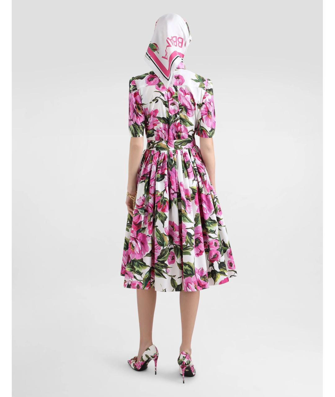 DOLCE&GABBANA Розовое хлопковое повседневное платье, фото 3