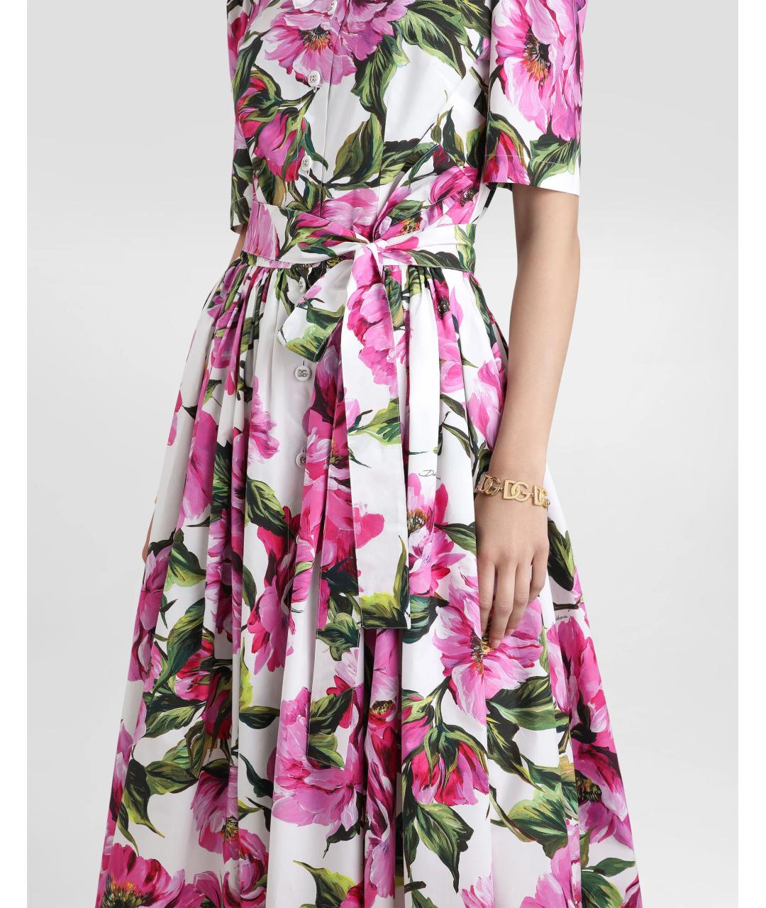 DOLCE&GABBANA Розовое хлопковое повседневное платье, фото 5
