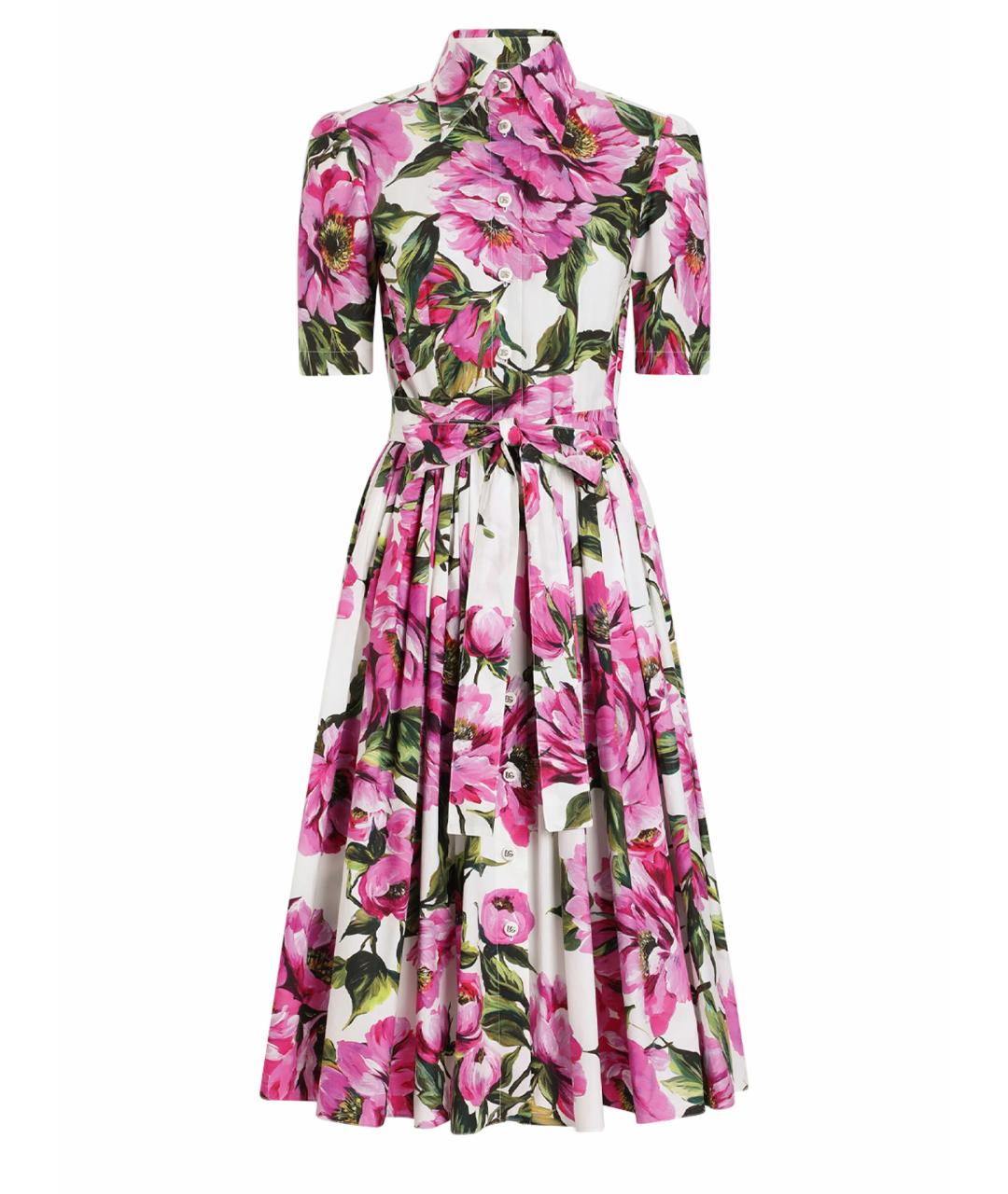 DOLCE&GABBANA Розовое хлопковое повседневное платье, фото 1